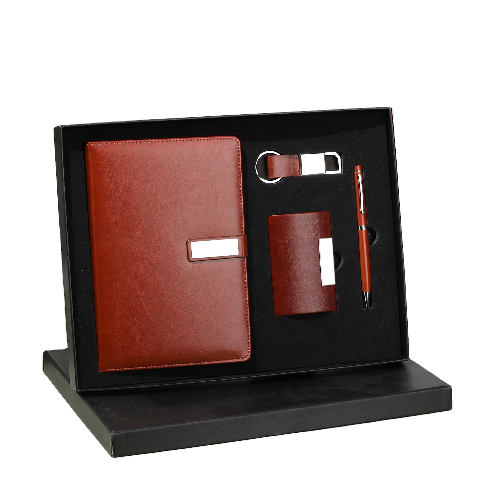 Promotional Gift Items Custom Executive Premium Vip A5 Notebook with Pen Card Holder Thanksgiving Corporate Business Gift Set