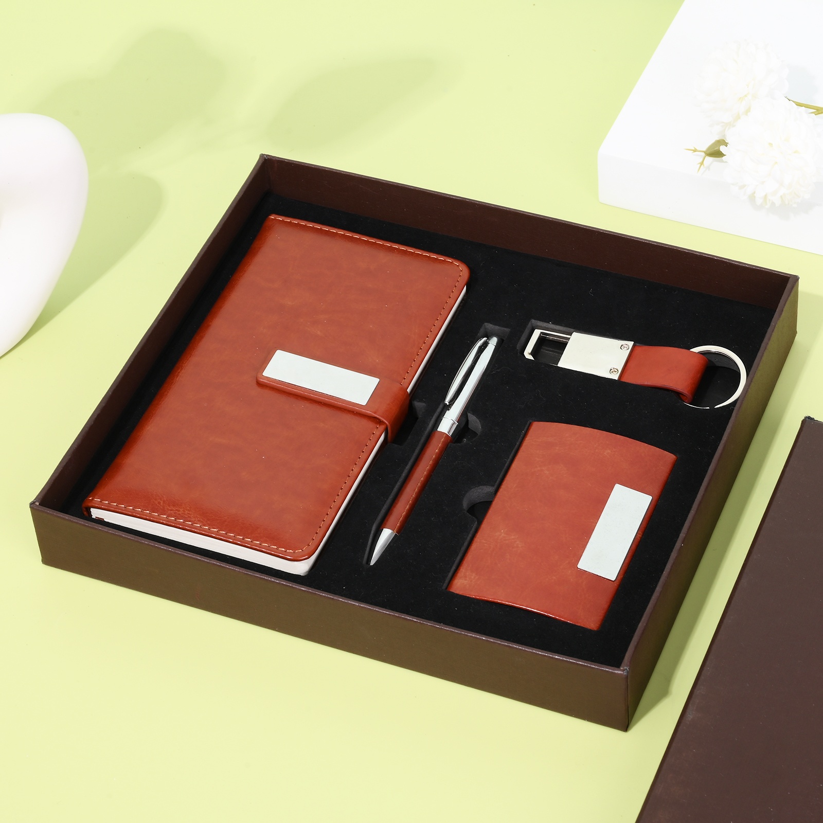 Luxury Office Promotional Stationery Gift Items A6 Notebook with Pen Customized Corporate Giveaways Business Gift Set for Man