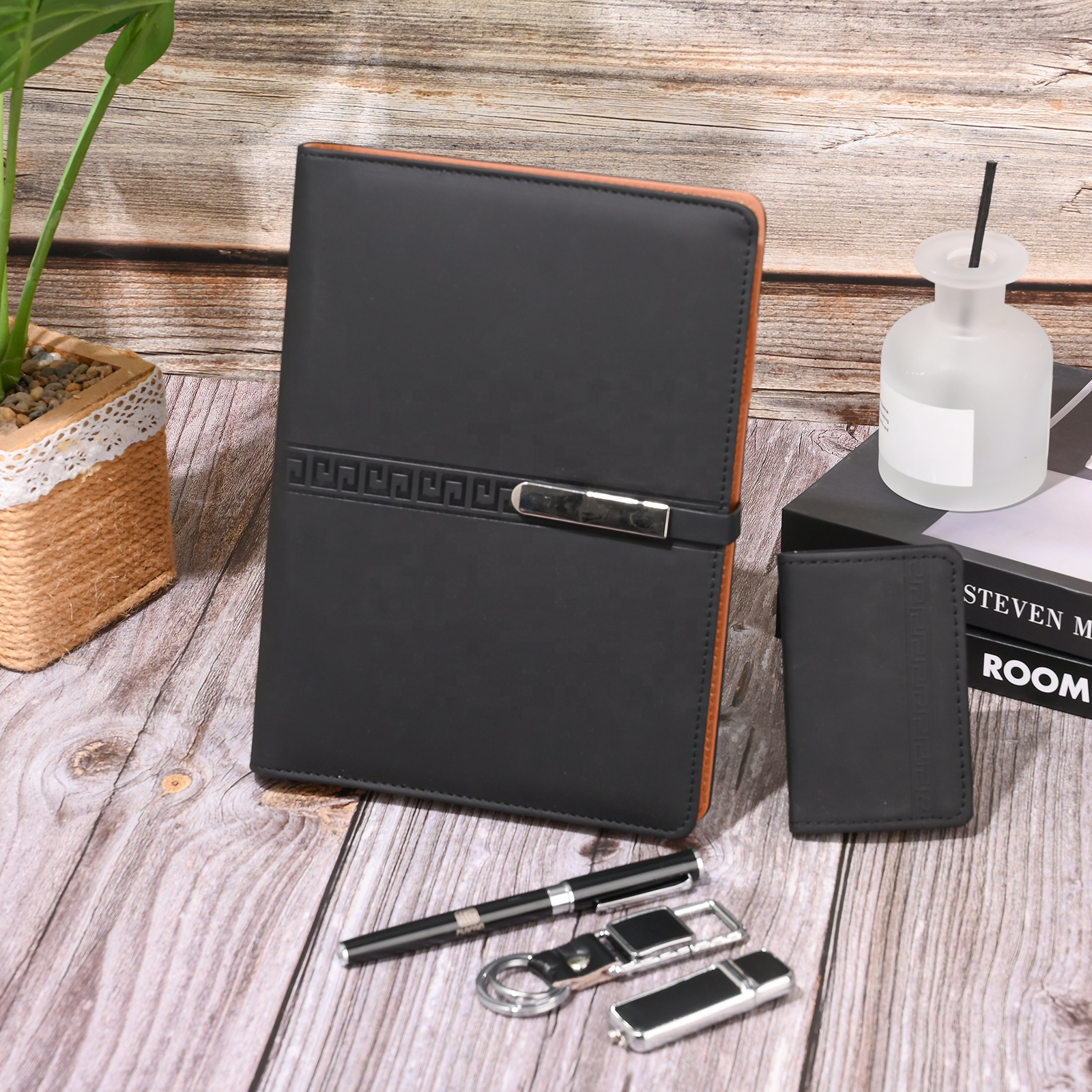 Custom Marketing Promotional Gifts Items A5 Notebook with Pen and Flash Drive Office Set Corporate Giveaways Business Gift Set 3