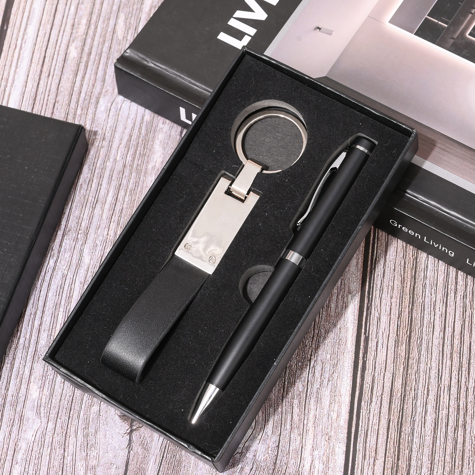 Promotional Metal Keychain Pen Gift Set Customized Design Keychains Corporate Business Conference Gift Set for Man 3
