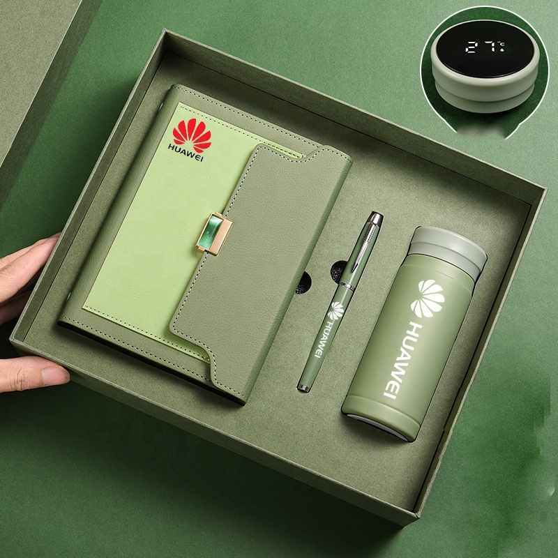 Inexpensive Custom Logo Promotional Corporate Gift Sets with Notebook Pen USB Drive Thermal Mug-Silk Screen Printed Set of Four 2