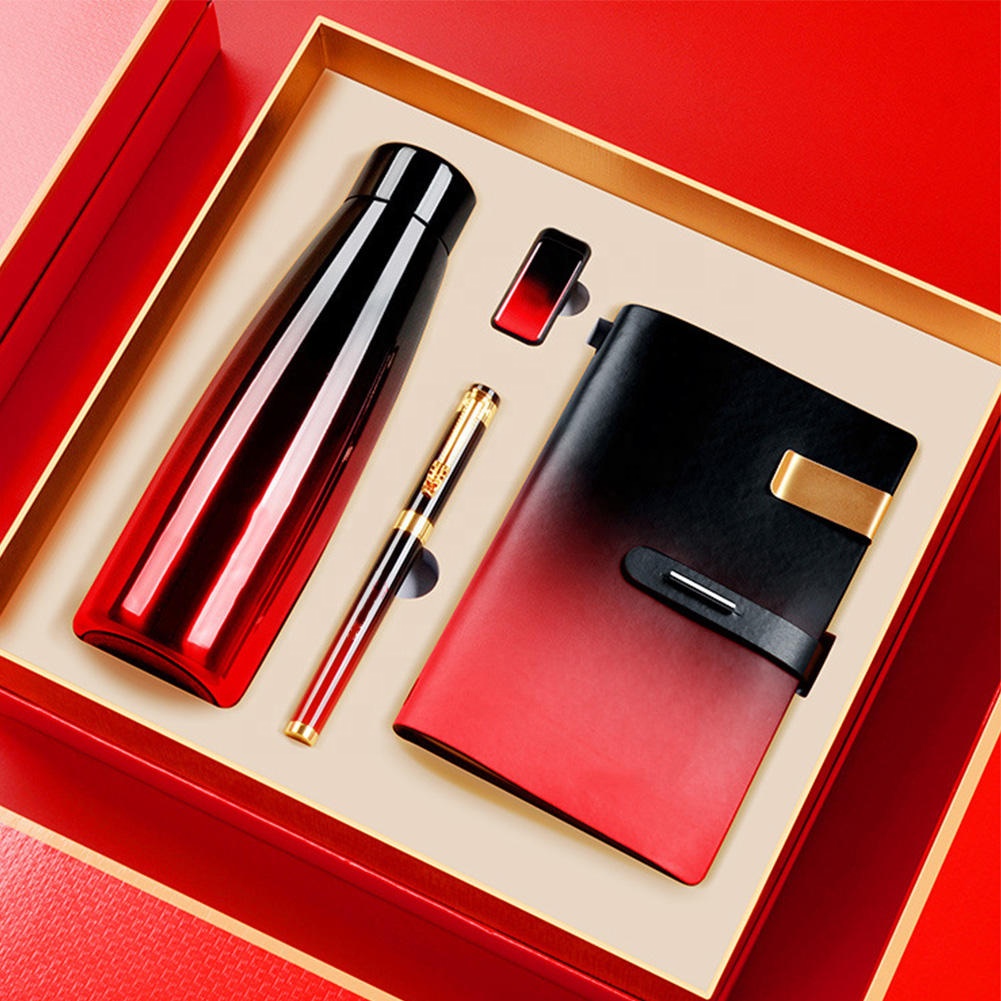 Wholesale Business Gift Set Souvenir 6-piece Set, Insulated Cup Notebook Gift Set  ,customized logo Engraving Gift Set 3