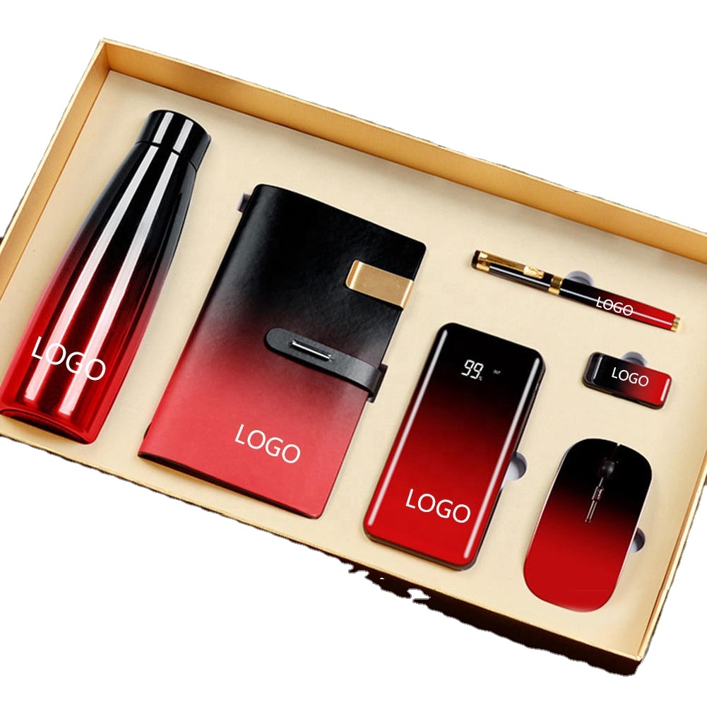 Wholesale Business Gift Set Souvenir 6-piece Set, Insulated Cup Notebook Gift Set  ,customized logo Engraving Gift Set