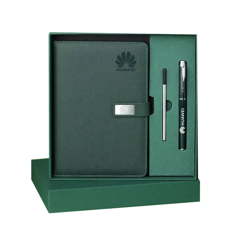 High Quality Manufacturer A5 Paper Notebook Planner Silk Screen Printed Custom Logo Business Notebook and Pen Gift Set Wholesale