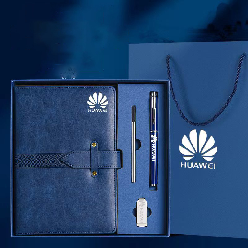 Wholesale A5 Pu Leather Planner Custom Logo Business Notebook Pen Personalized Giveaways Promotional Corporate Gift Set Silk
