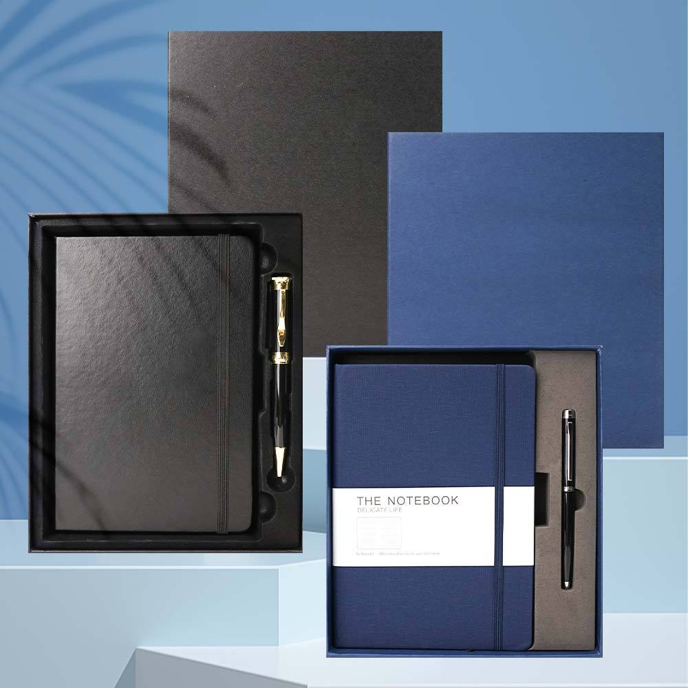 Promotional Customised Business Stationery Notebook Planner Luxury Pu Leather A5 Notebook and Pen Corporate Business Gift Set 3