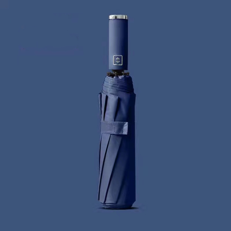 Customized Umbrella Logo 21 Inch Strong 10 Ribs Waterproof UV Resistant Automatic 3-Folding Umbrella Soft Touch Handle Giveaways 3
