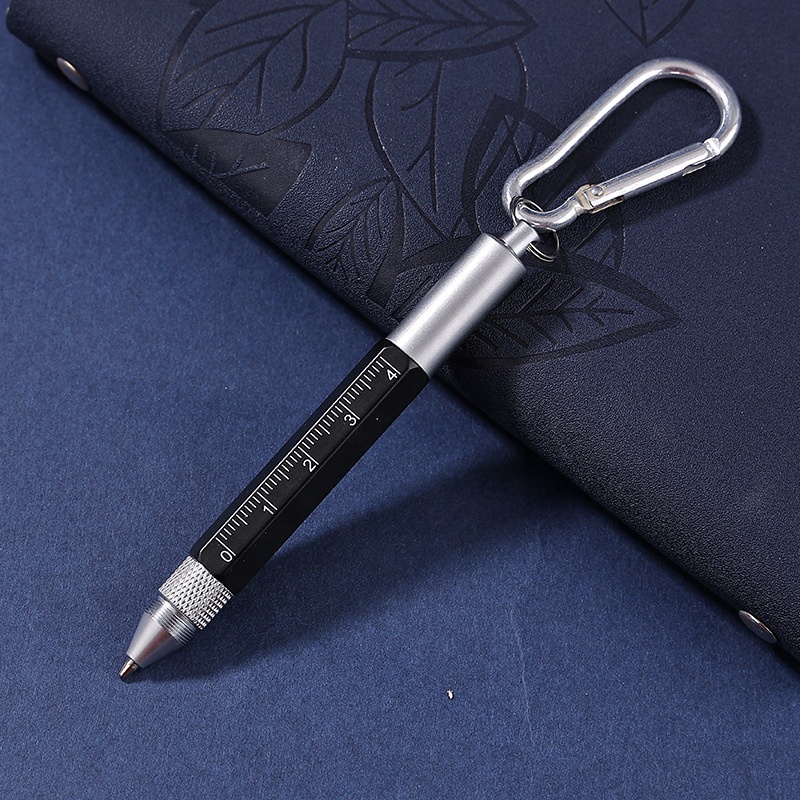 New Keychain Multifunctional Tool Pen Metal Ballpoint Pen Cross Screwdriver Ruler Tool Pen Can Be Customized 2