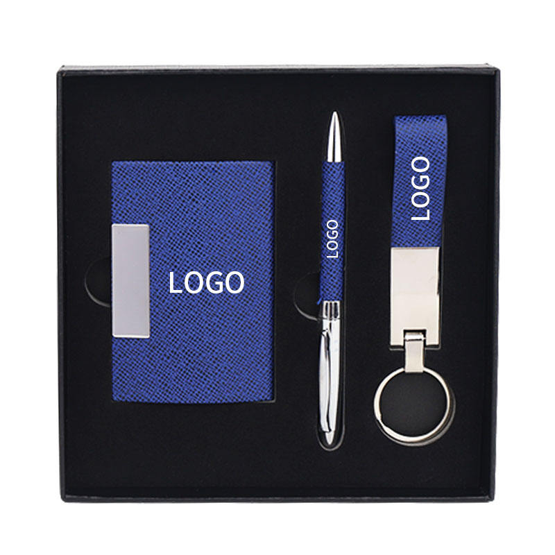 Souvenirs Thank You 3 in 1 Key Chain Pen Card case Custom Gift Set for Promotional Corporate Giveaways Business Gift Set