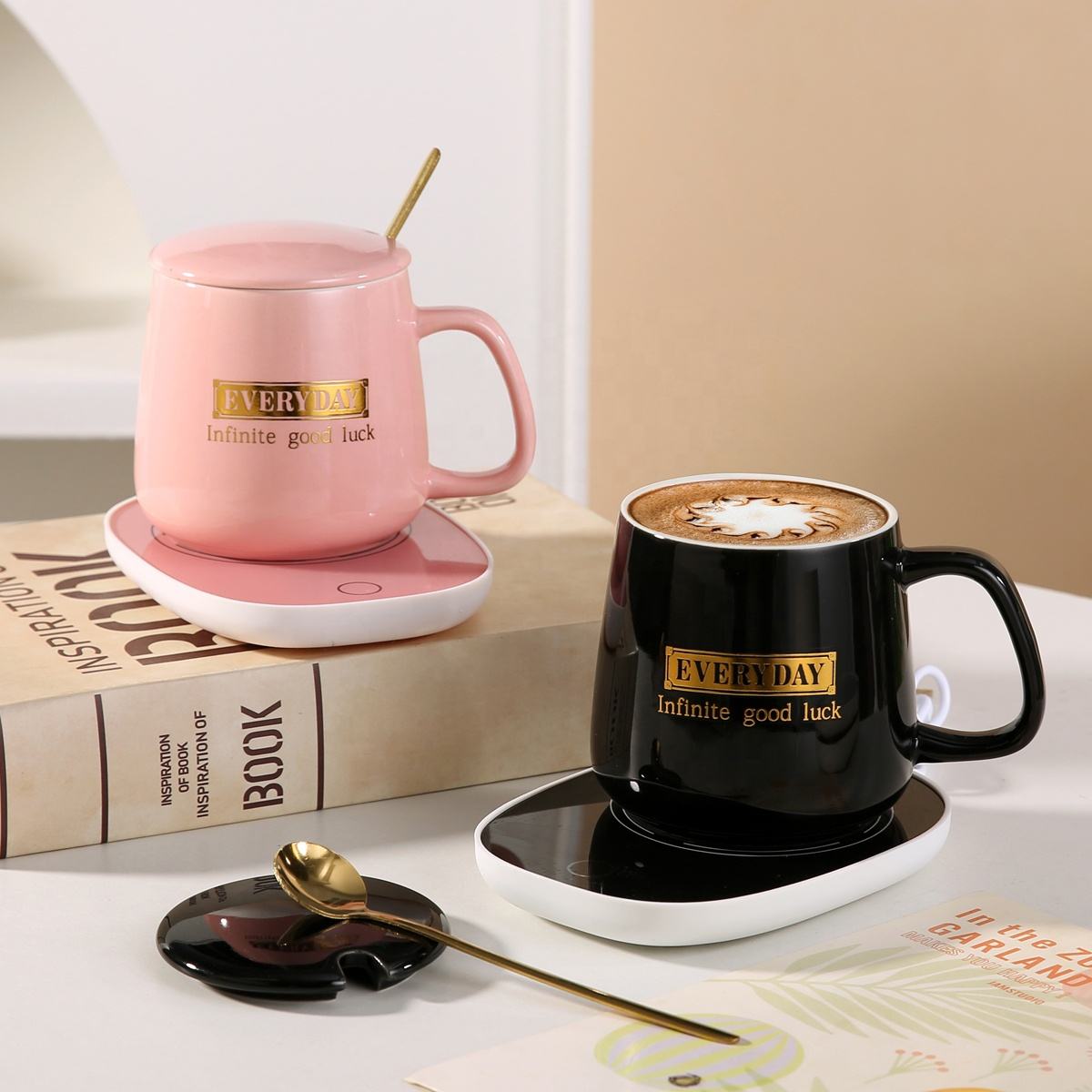 Custom Electric USB Ceramic Coffee Mug Heater with Smart Temperature Control 55 Automatic Heating Promotional Wedding Gift Set