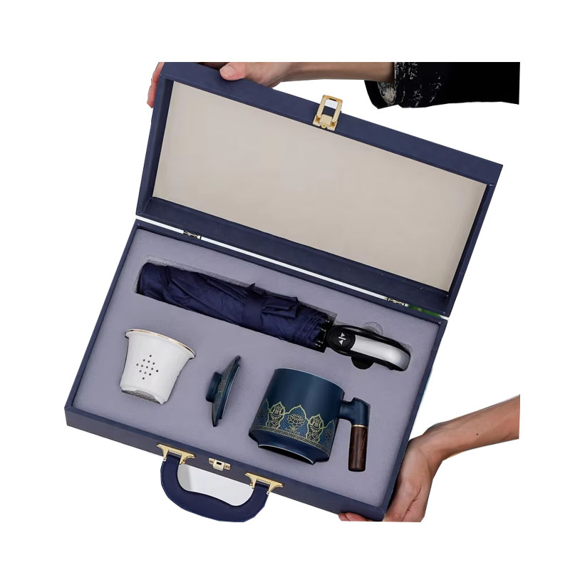 Wholesale Luxury Ceramic Cups Umbrella Gift Sets-Custom Logo Promotional Business Gifts for Annual Meetings Customer