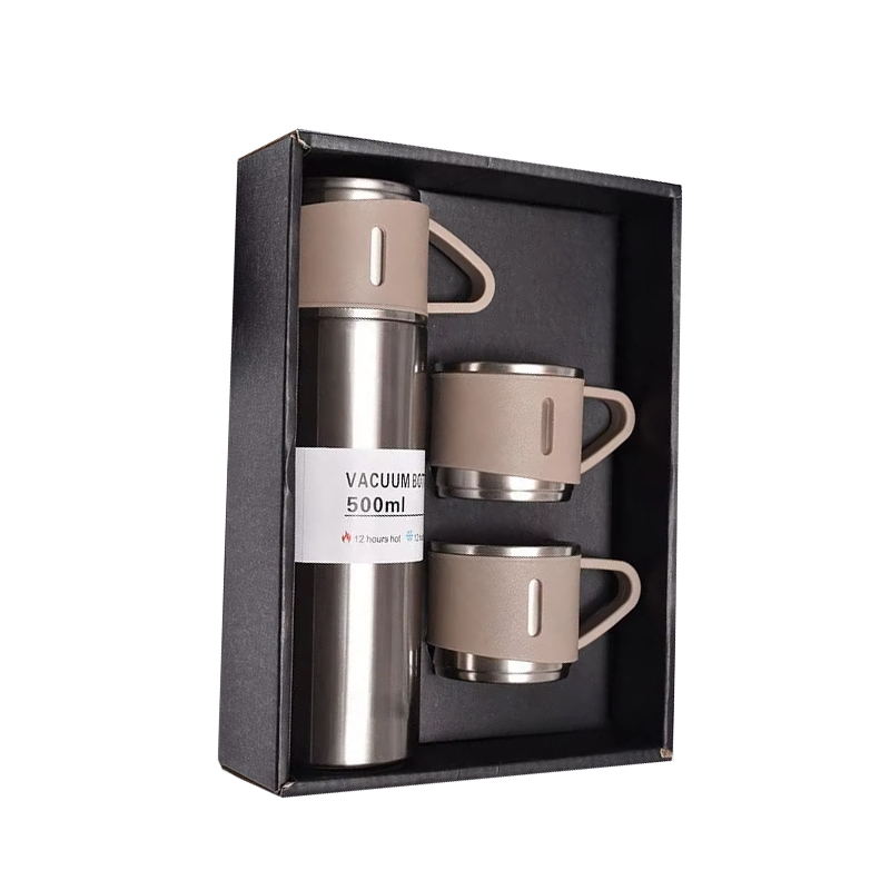 High Quality 500ml Stainless Steel Thermos Bottle Tumbler Mug Business Corporate Custom Logo Hip Coffee Vacuum Flask Gift Set
