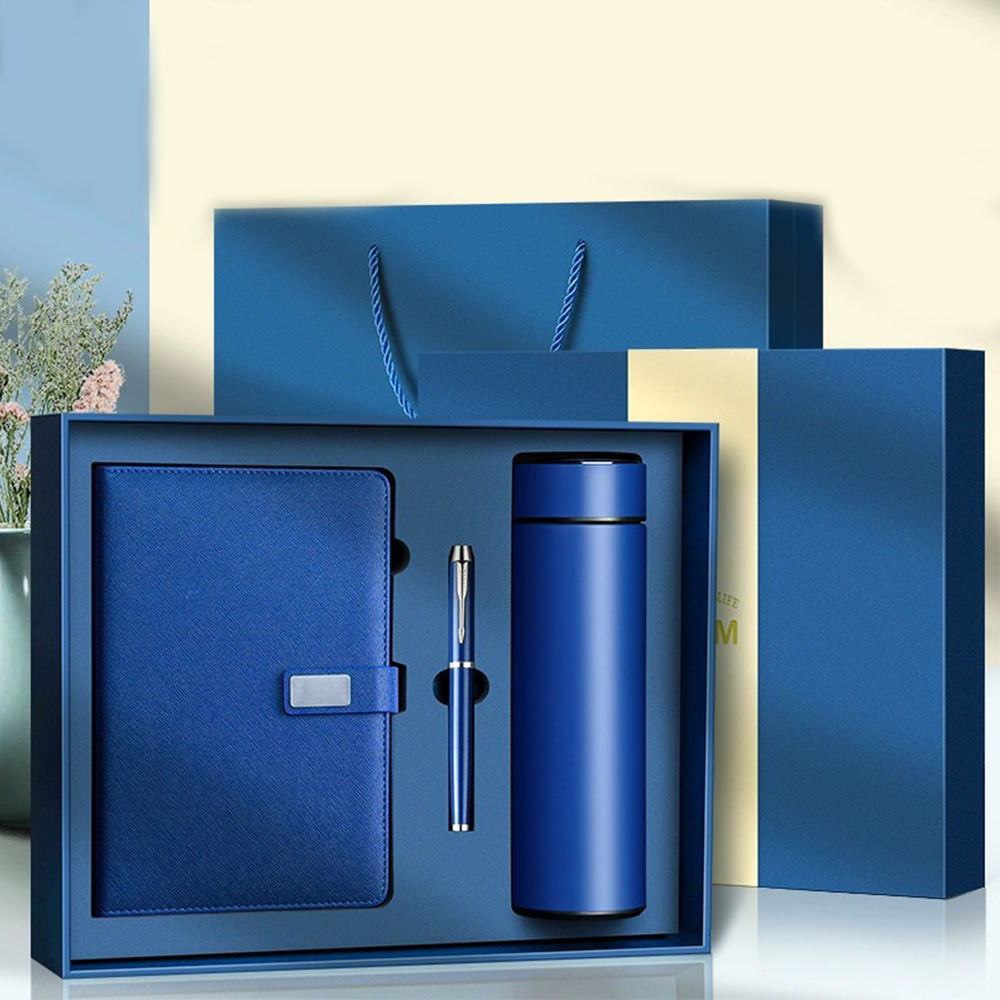 2026 Corporate Gift Luxury Vacuum Notebook with Pen Water Bottle Executive Kits Business Promotional Gift Set With Box
