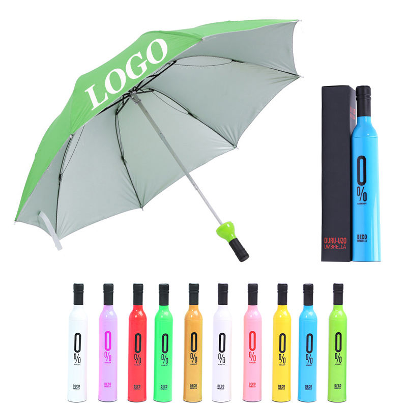 Promotional OEM Advertising Custom Wholesale Manual Wine Umbrella with Logo Printing for Car Use Branded Gift Umbrellas