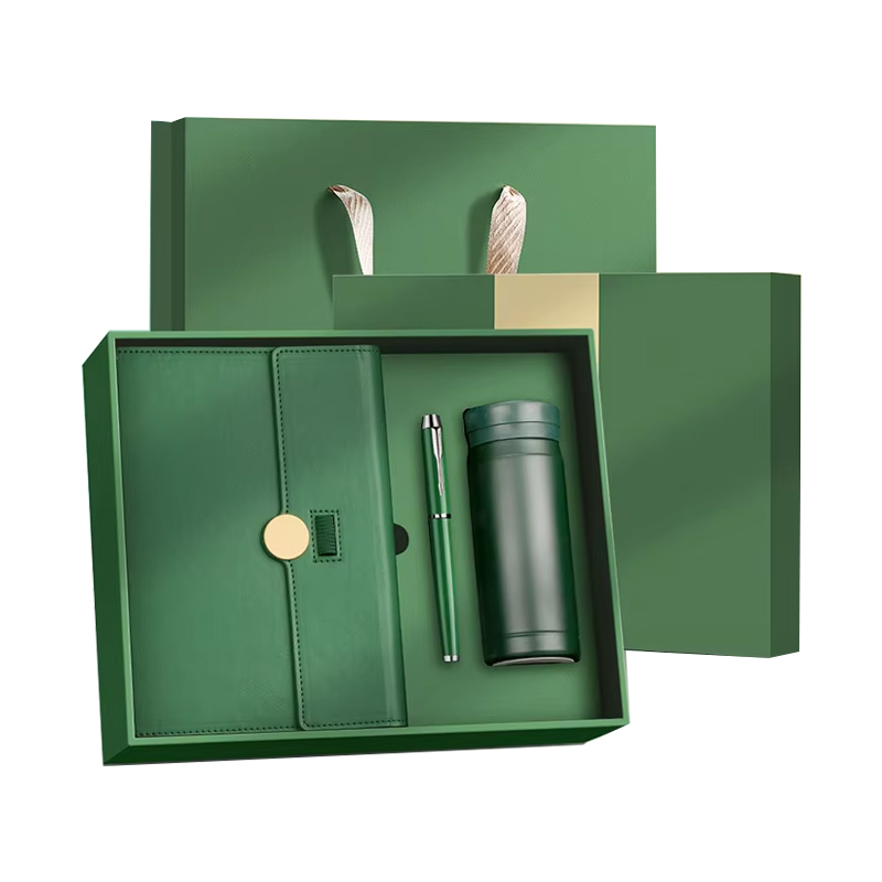 Promotional Wholesale Corporate Business Luxury Customizable Paper Stainless Steel A5 Notebook Gift Set Pen Thermal Mug USB Silk