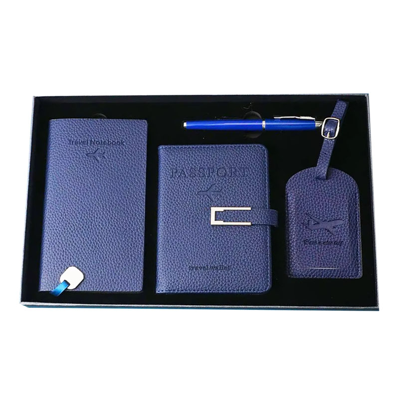 Custom Merchandising Corporate Notebook Pen Luggage Tags Logo Luxury Business Item Promotional Giveaway Gift Set Silk Screen