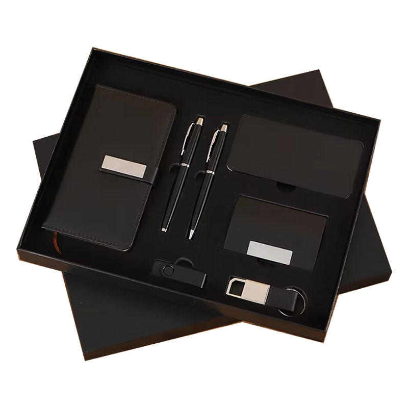 Promotional Customizable Luxury Embossing Silk Screen Printed Exquisite Notebook Pen Gift Pen Keychain Card Holder Gift Set