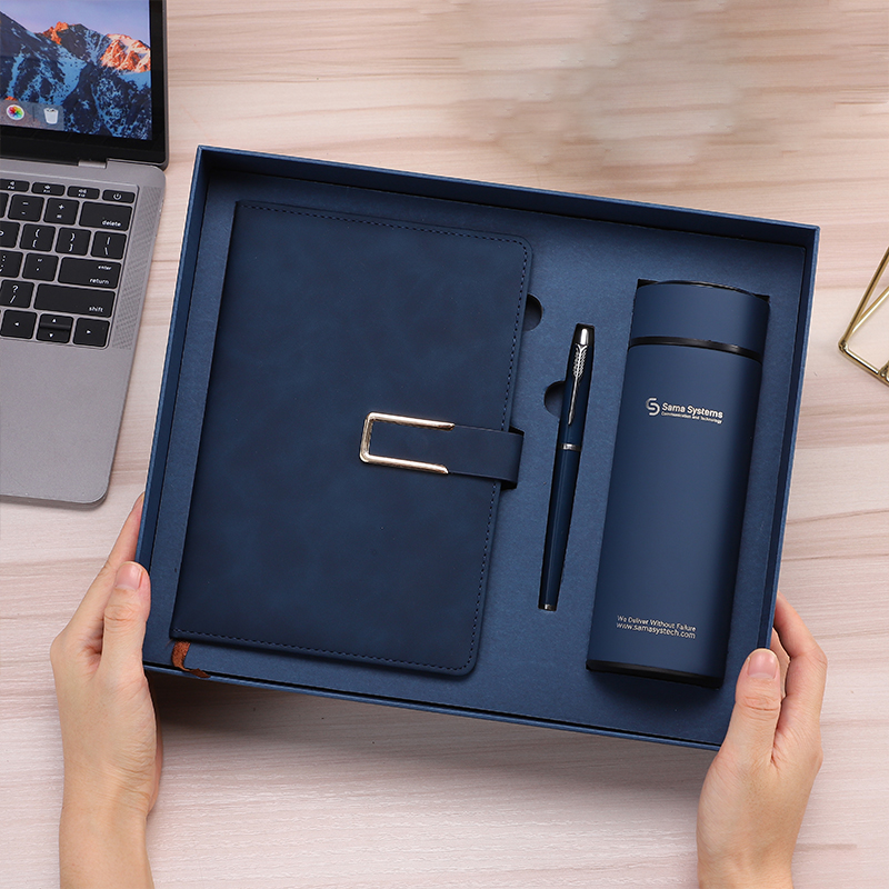 Promotional Custom Souvenir Giveaways Graduation Favors A5 Notebook with Pen Thermos Journals Business Corporate Gift Box Set 2