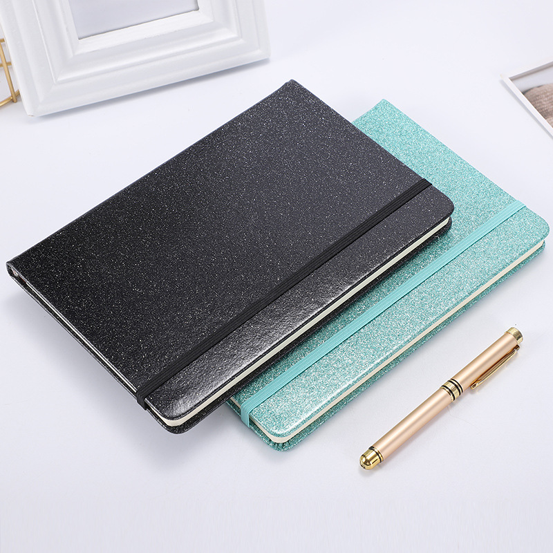 Wholesale Promotional Items Custom Multiple Colour Elastic Band Spiritual Journal Diary on Demand Books Glitter Notebooks