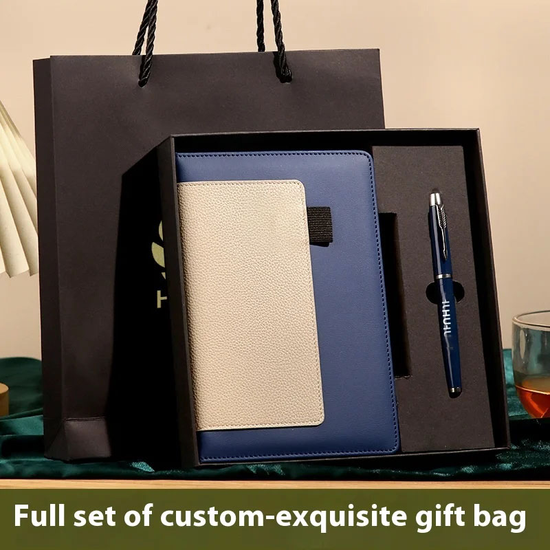 Promotion Personalized Souvenir Corporate Gifts Logo A5 Notebook Diary Box Package With Pen Business Journal Box Gift Set