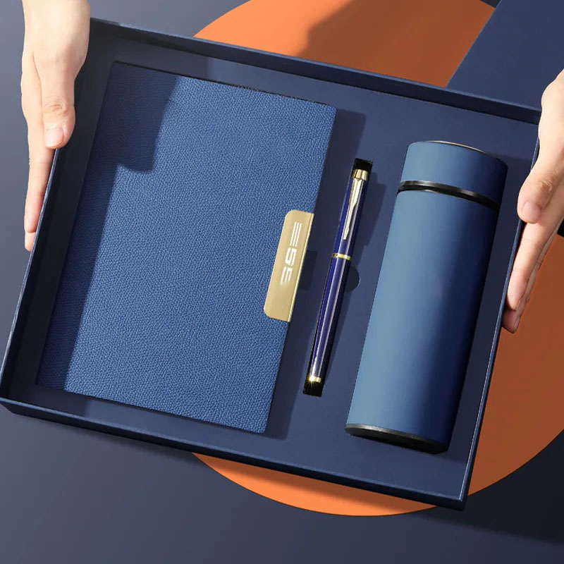 Custom Gift Boxset for Small Business Corporate Luxury Giveaways Notebook with Pen Thermos Flask Promotional Gift Box Set