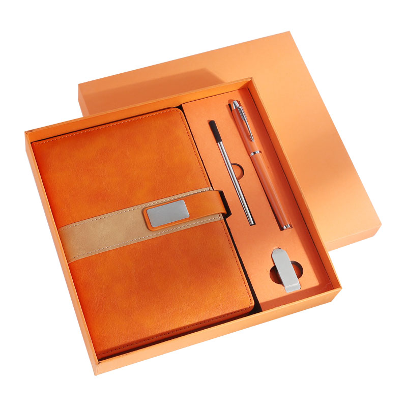 Promotional Wholesale Luxury Diary Notebook Pen USB Flash Drive Customizable Logo Business Corporate Exquisite Silk Screen Set