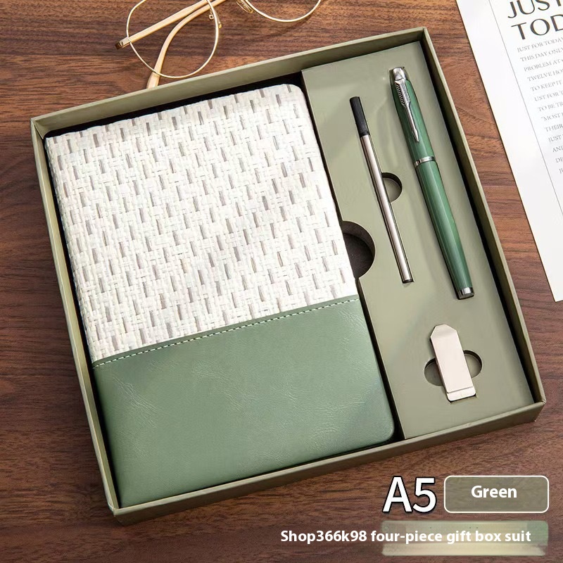 2026 New Product Personalized A5  Diary Notebook with Penflash Drive Corporate Logo Stamped Souvenir Promotion Business Gift Set
