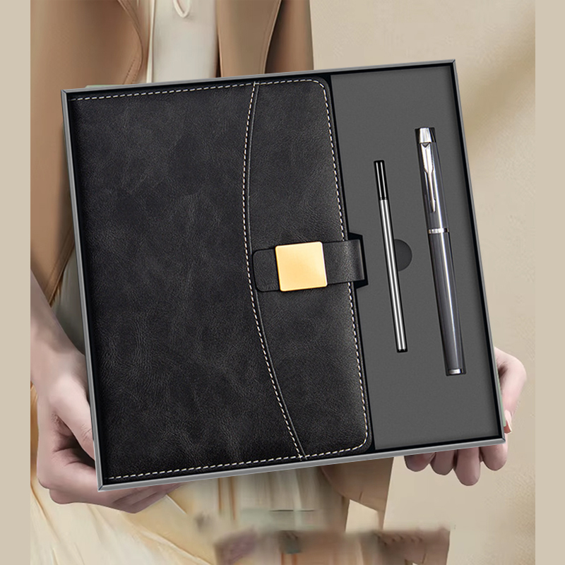 Promotional Items Souvenir Customizable A5 Pu Notebook Pen Modern Luxury Durable Corporate Business Personalized Gifts Box Set