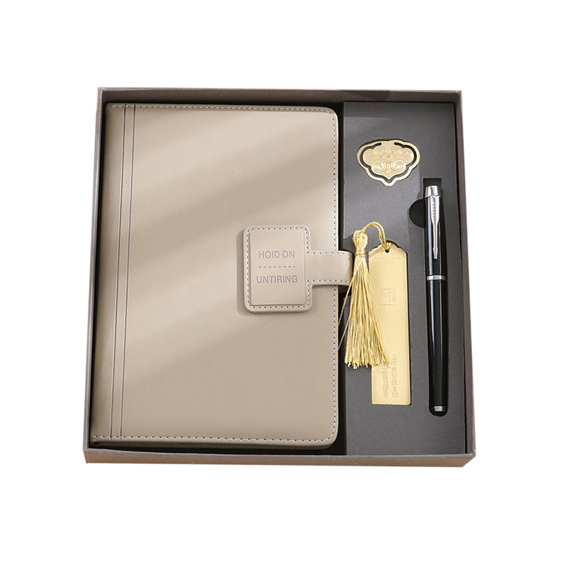 Custom Luxury Durable Metal & PU Material Notebook Pen Bookmarks Executive Kits Business Promotional Gift Set with Custom Logo
