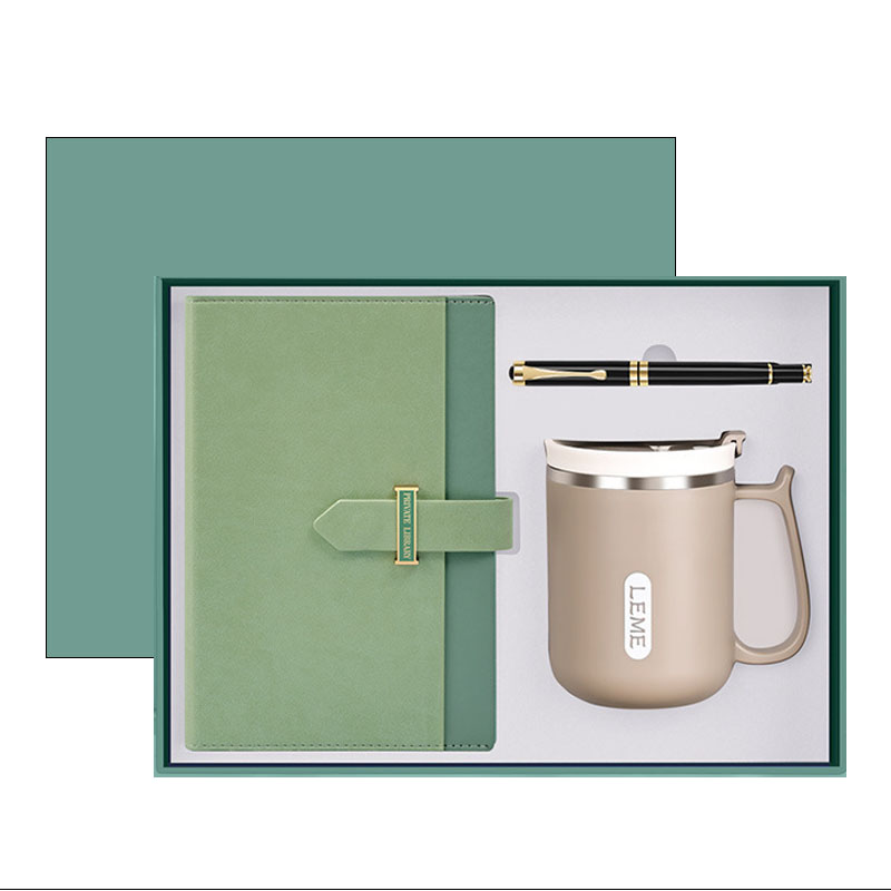 Luxury Customizable A5 High Quality Stainless Steel Paper Silk Screen Printed Coffee Mug Notebook Pen Set Business Gift Set