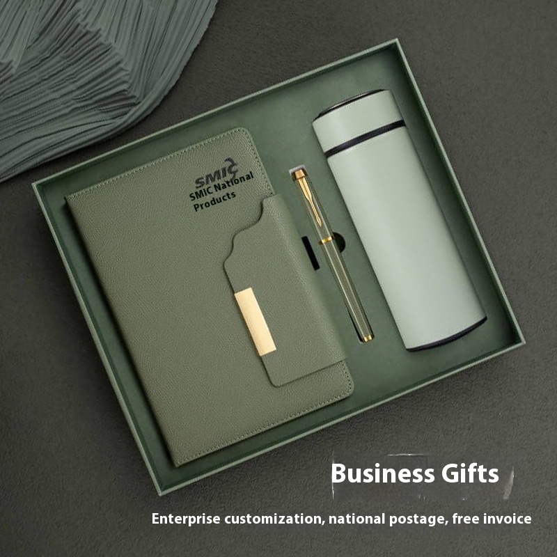 Custom Luxury Promotional Gift Set A5 Planner Notebook Pen Bottle Umbrella Corporate Business Gift Box Set PU Leather Paper Silk 2