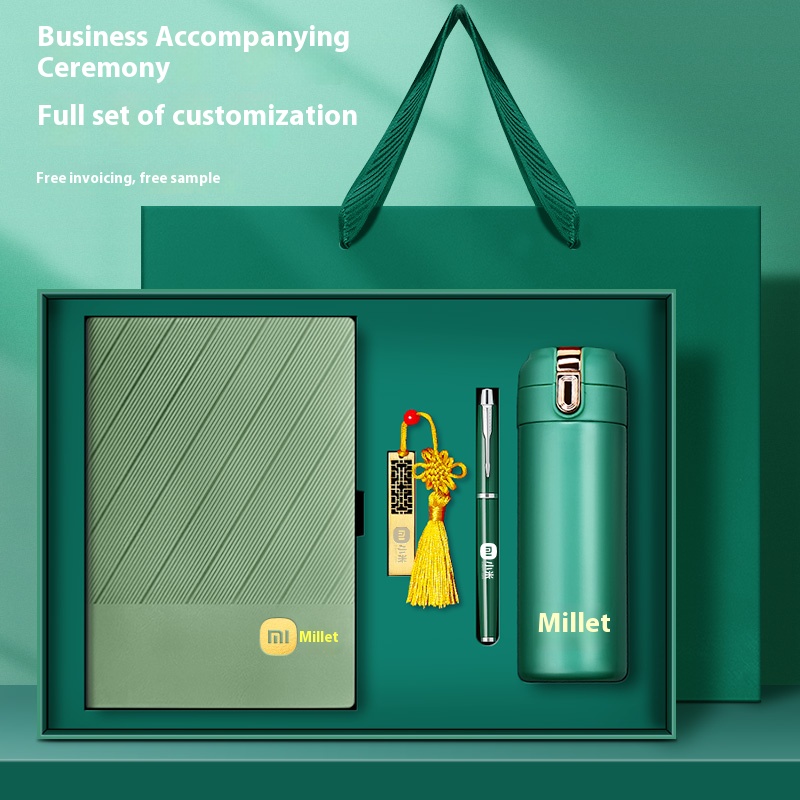 2026 Hot Custom Logo Corporate Promotional Gift Set Luxury Vacuum Cup Notebook Business Executive Kits Silk Screen Printed Gift