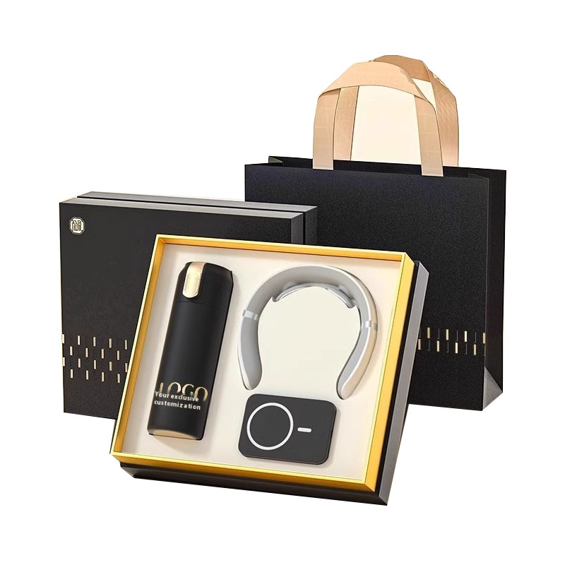 Executive Promotional Gift Set High Quality Stainless Steel Paper Power Bank Silk Screen Printed for Business Corporate Events