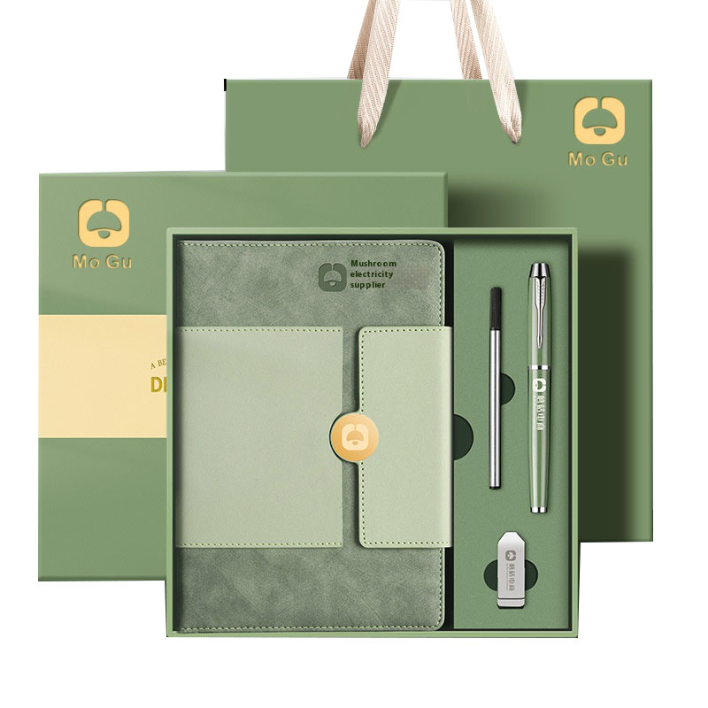 Business Journal A5 PU  Notebook with Pen Flash Drive Personalized Gifts Hardcover Promotional Corporate Giveaways Gift Set