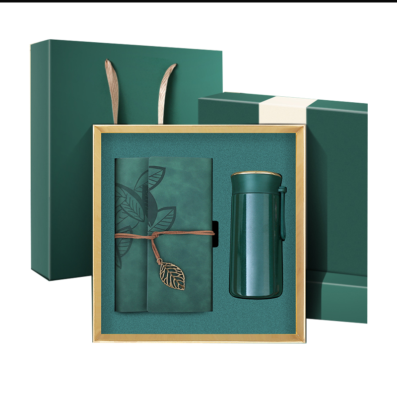 Promotional Items Pu Leather Custom Business Stationery Silk Screen Printed Advertising Gift Set with Notebook Pen Water Bottle