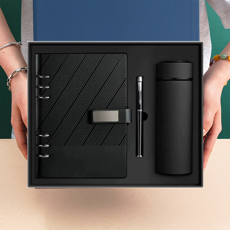 Custom Luxury Silk Screen Printed Personalized Vacuum Cup Notebook Pen Thermos Cup Executive Business Promotional Gift Set Gift 2