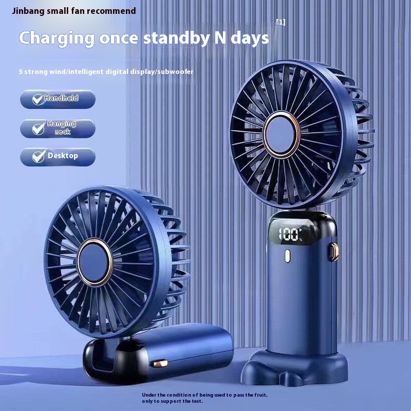 Foldable Hanging Neckband Cooling USB Rechargeable Portable Wearable Mini Fan-Promotional Giveaway with Customizable Color Logo