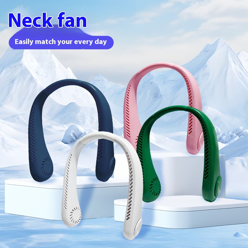 New Product Mini Portable Handy Rechargeable Neck Fan Air Cooling Handheld Electric Fan