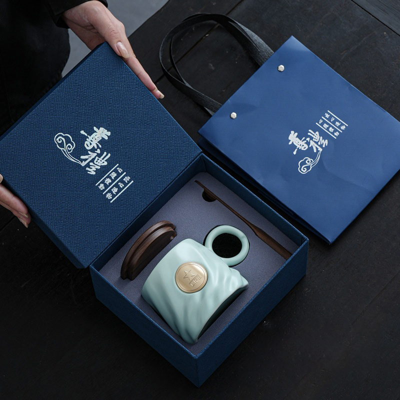 Classic 400ml Ceramic Teacup and Tea Tray Ceramic Coffee Cup Set Simple Design Glass Porcelain Cup for Coffee and Tea Drinkware