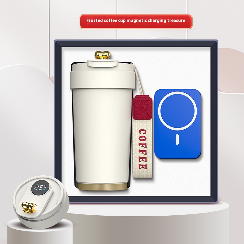 Promo Wholesale Business 2 in 1 Mug Mag Safe Power Bank Customizable Souvenir Office Business Giveaways Corporate Gift Set