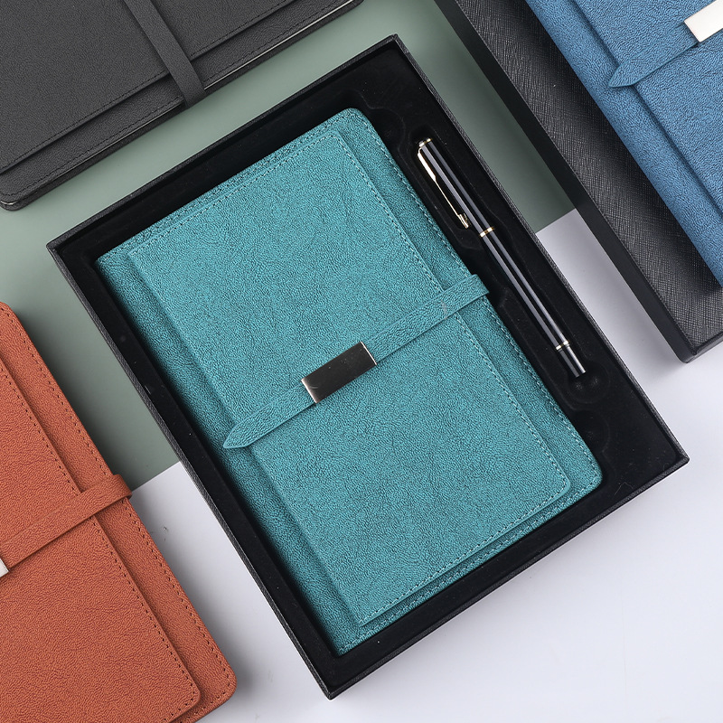 Promotional Luxury Gifts Customizable PU Leather & Paper Notebook Business Souvenir Corporate Gift Set Silk Screen Printed Pen