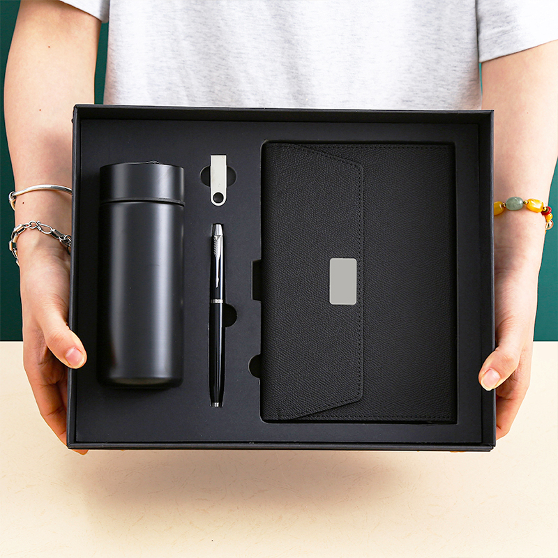 Customizable Luxury Business Gift Set Promotional Notebook Pen and Bottle Thermos in Corporate Gift Box