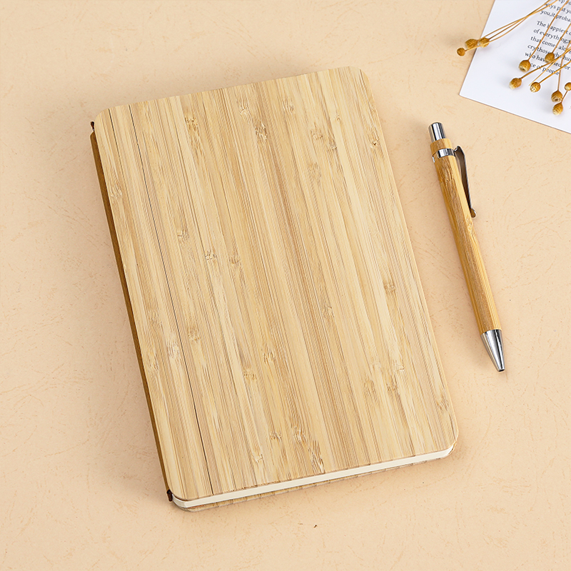 Personalized Customised Office A5 Bamboo Office Business Luxury Notebooks Gift Set Corporate With Pen Promotional Giveaways Set 3