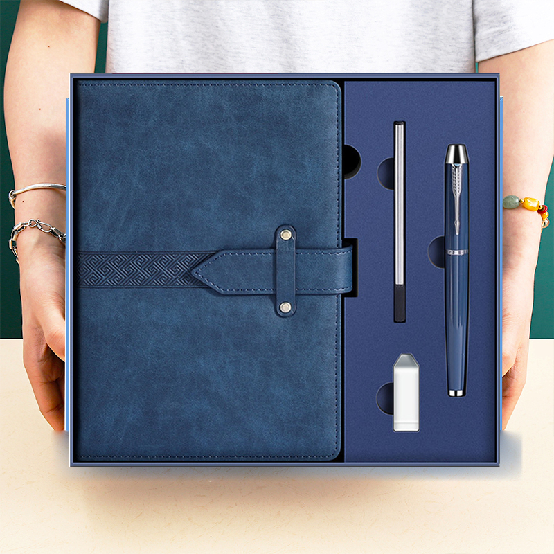 Promotional Custom Luxury Business Refillable Stationery Diary A5 Journal Pu Leather Notebook Pen Corporate Gift Box Set Silk