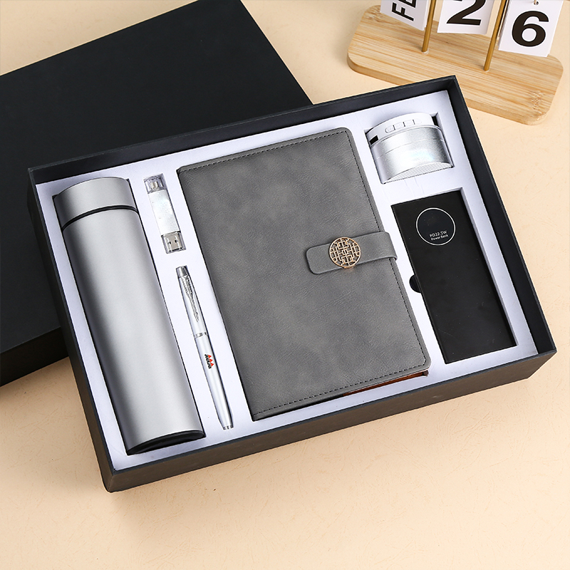 Premium Exquisite Custom Corporate Business Gift Set Thermos Umbrella Pen Speaker Wireless Power Bank (Silk Screen Printing) 2