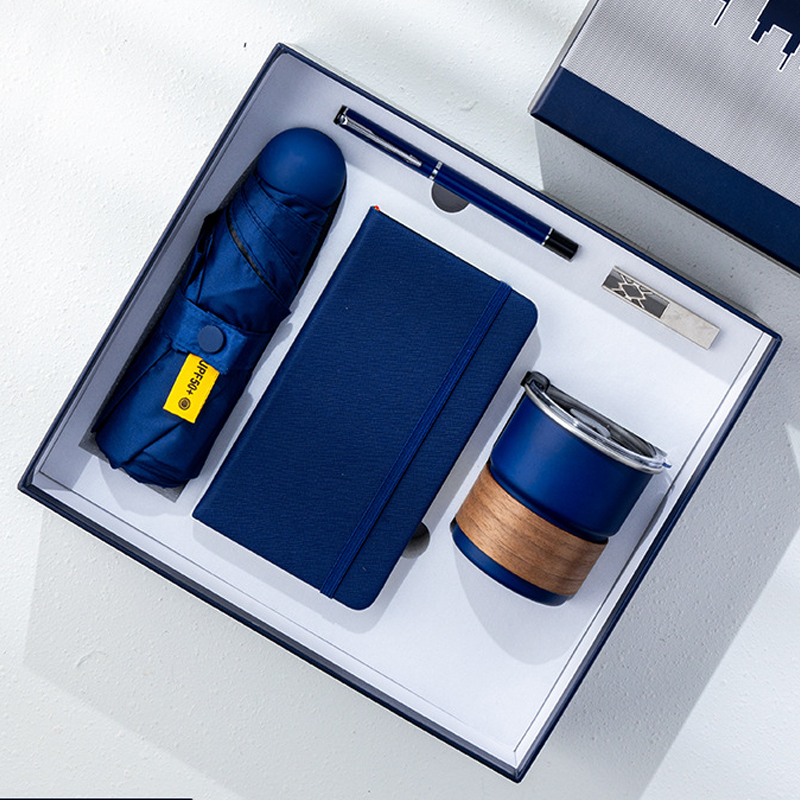 Wholesale Luxury Five-Piece Custom Logo Stainless Steel Promotional Gift Set Notebook Coffee Cup for Business Corporate Events