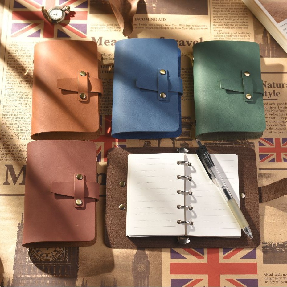 2025 Besery Custom Logo Luxury A8 PU Retro Business Office Meeting Notebook Loose Leaf Detachable Corporate Diary Gift Set