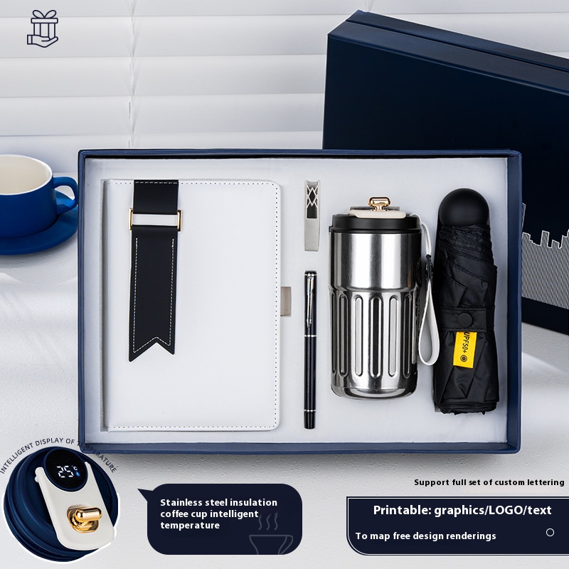 Besery Wholesale Promotion Business Gift Customization Five Piece Set Luxury PU Leather Silk Screen Printed Notebook Gift Set 3