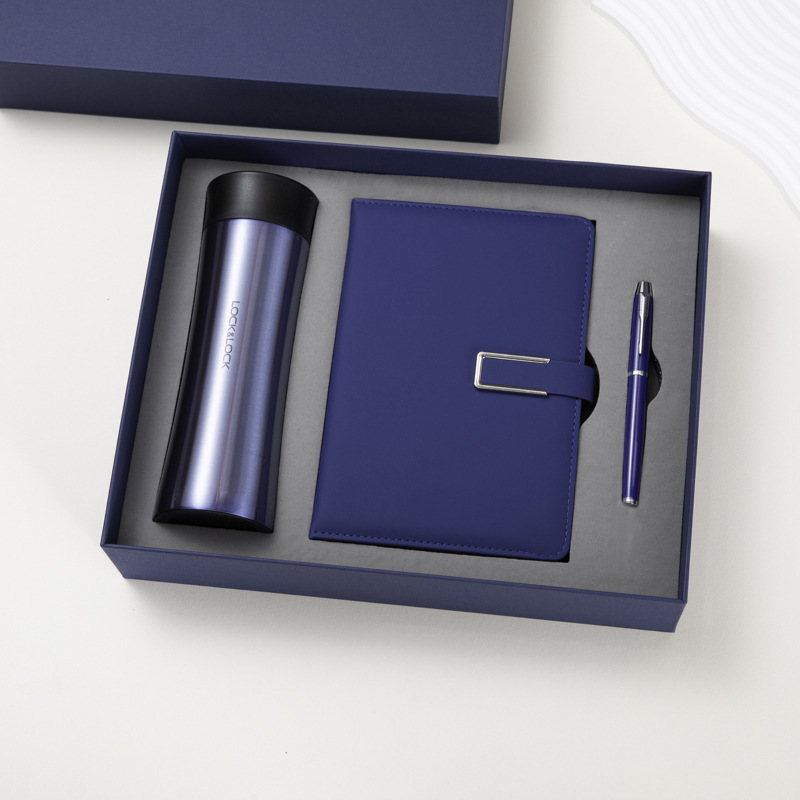 Besery 2025 Notebook Pen Thermal Tumbler PU Leather Embossed Luxury Modern Professionals Corporate Business Gift Set Can Custom