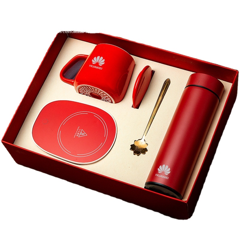Besery Corporate Office Souvenir Personalized Promotion Custom Ceramic Cup and 304 Stainless Steel Thermos Cup Business Gift Set